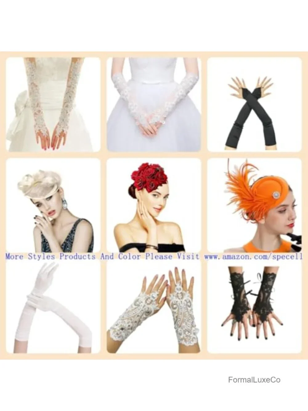 Fingerless Lace Sequins Gloves for Wedding Party Accessories